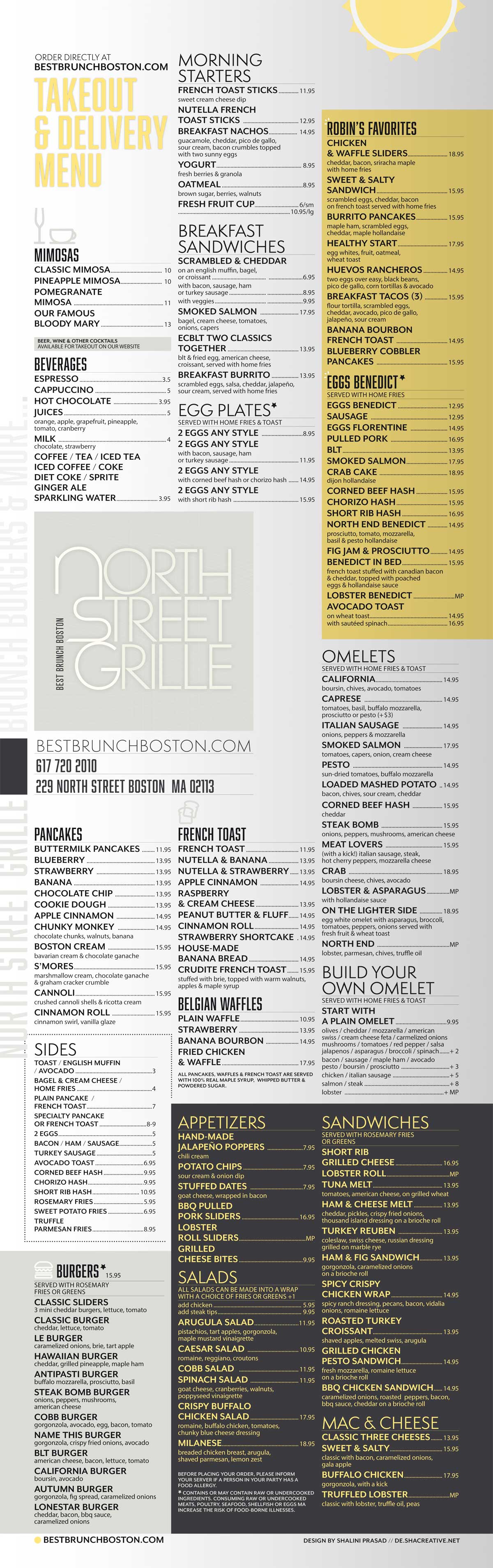 North Street Grille Takeout Menu